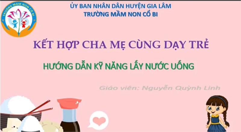 Rèn Kỹ năng tự  lấy nước uống cho trẻ.